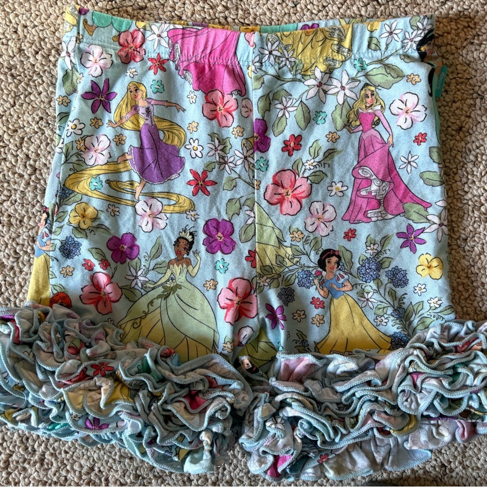 Posh Peanut Princess Floral Ruffle Shorts
